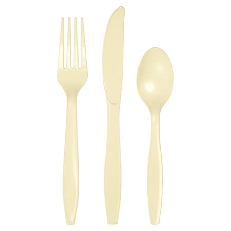 Touch Of Color Assorted Plastic Cutlery, Ivory, 288PK 010435
